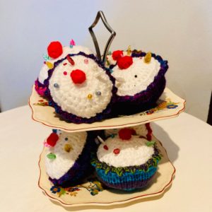Novelty Hand Knitted Cupcake Pin Cushions