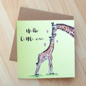 Giraffe Hello Little One Card
